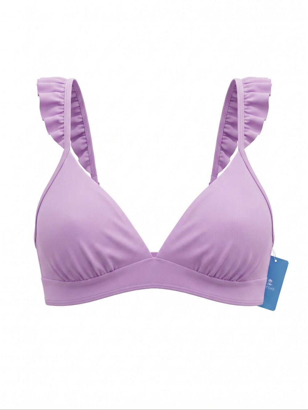 Cupshe Lavender Ruffle Strap Bikini Top Swim Resortwear Beaches Feminine Pool